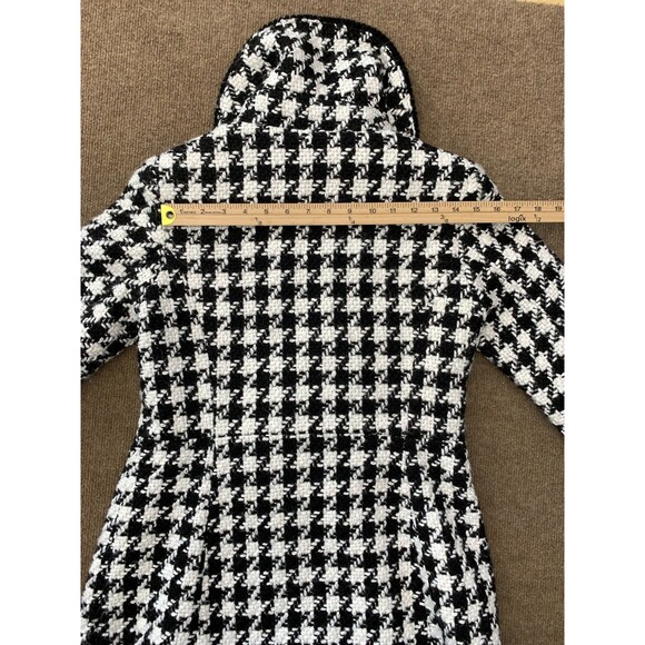 Worthington Coat Womens S Peacoat Houndstooth Wool Blend Fitted Preppy Button-Up - Picture 9 of 11